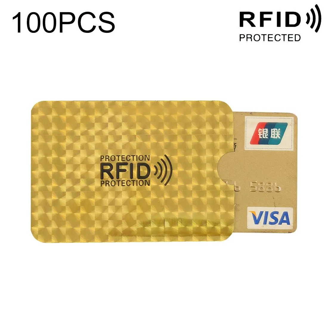 100-pack Aluminum Foil Rfid Blocking Credit Card Case