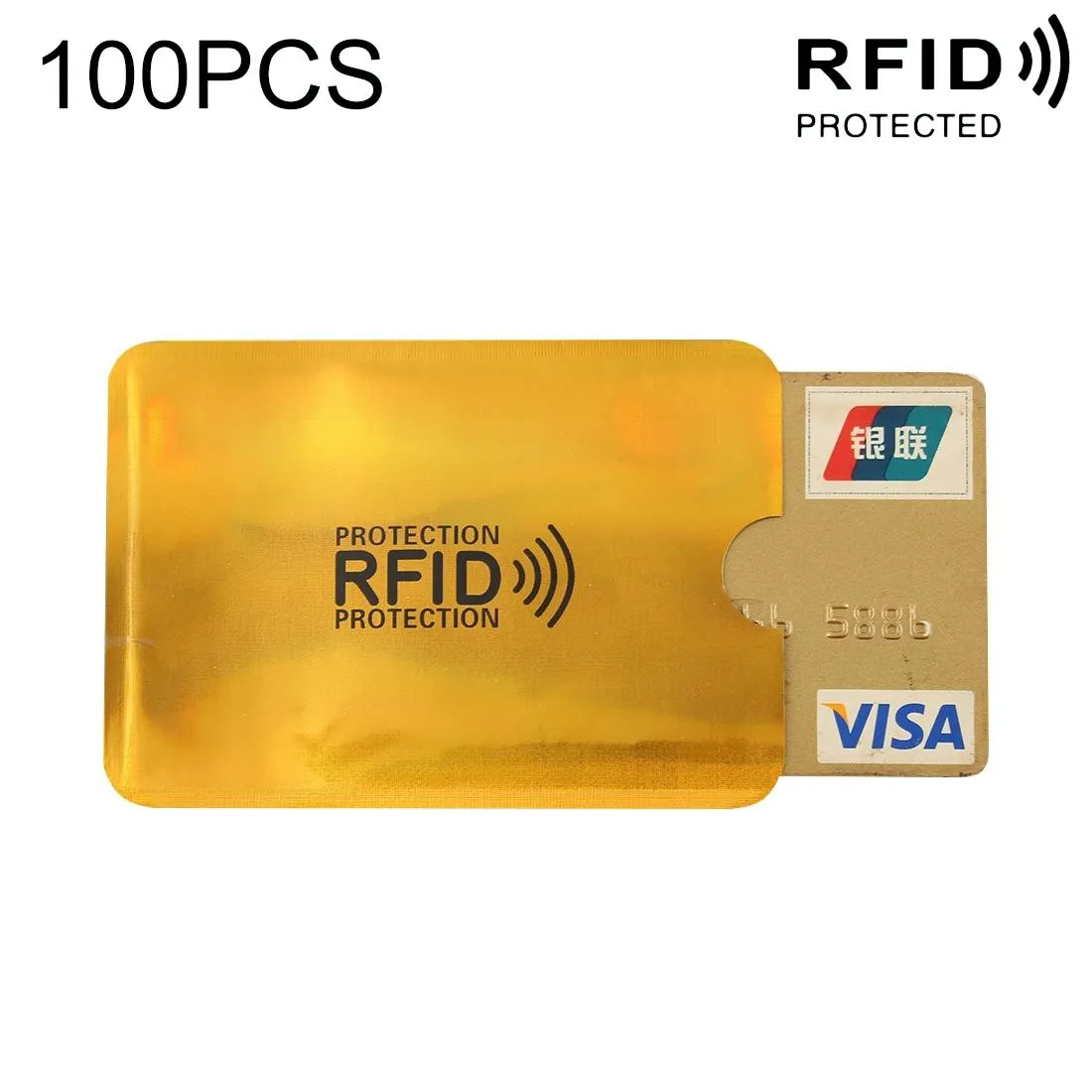100-pack Aluminum Foil Rfid Blocking Credit Card Case