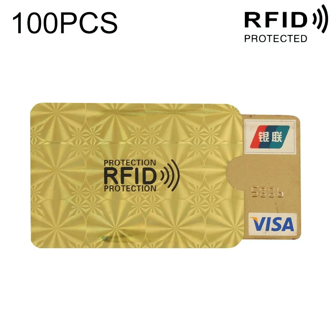 100-pack Aluminum Foil Rfid Blocking Credit Card Case