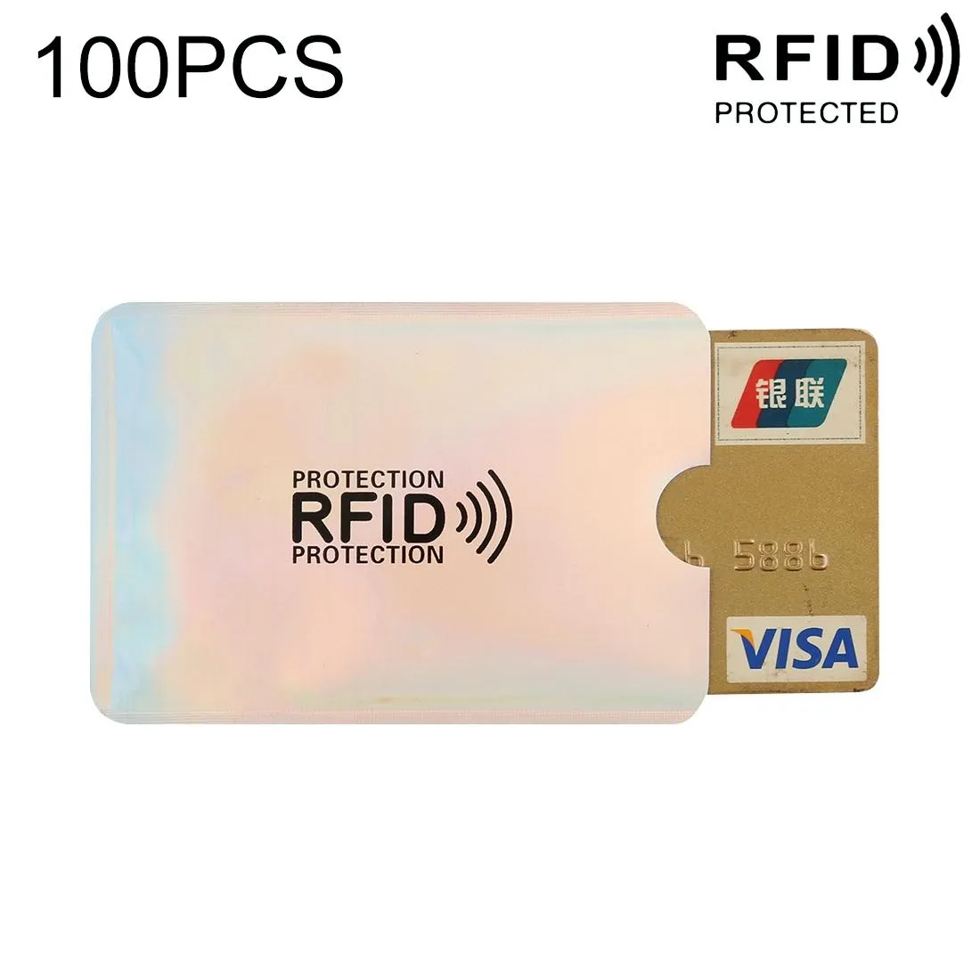100-pack Aluminum Foil Rfid Blocking Credit Card Case