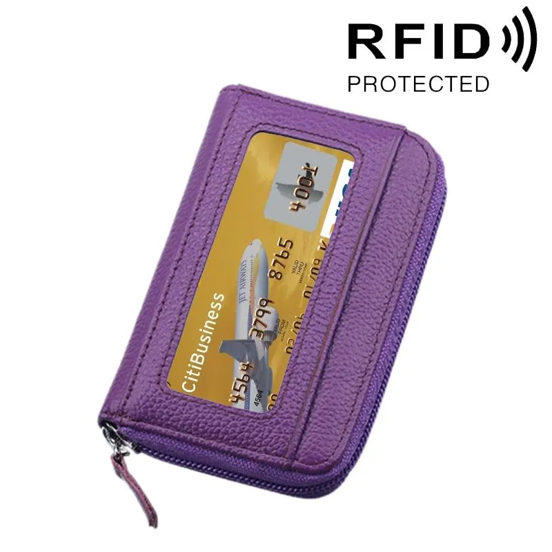 12-slot Leather Rfid Blocking Card Holder Wallet
