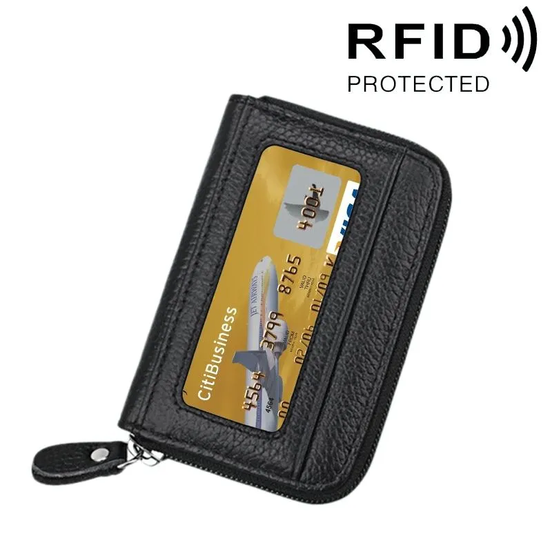 12-slot Leather Rfid Blocking Card Holder Wallet