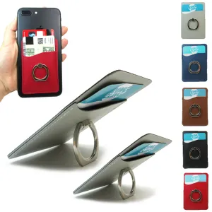2PCS Universal Credit Card ID Holder Slim Adhesive Wallet Finger Ring Grip Stand