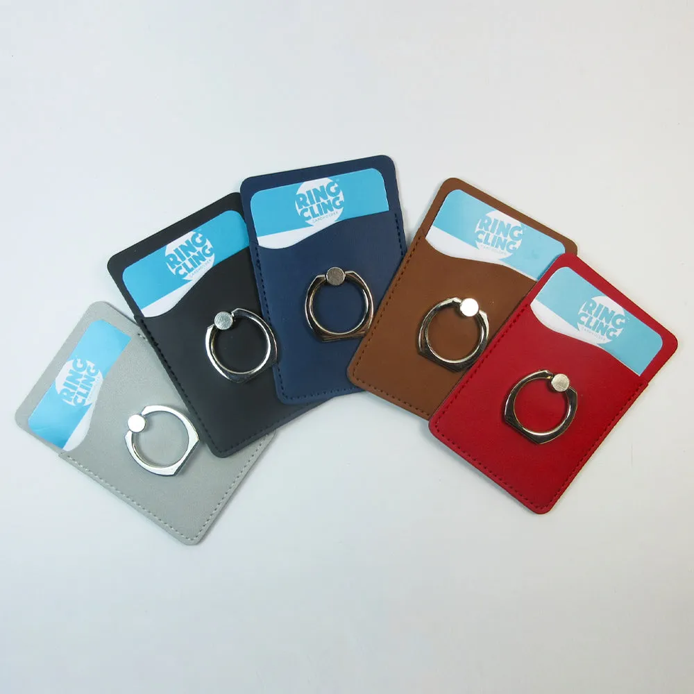 2PCS Universal Credit Card ID Holder Slim Adhesive Wallet Finger Ring Grip Stand