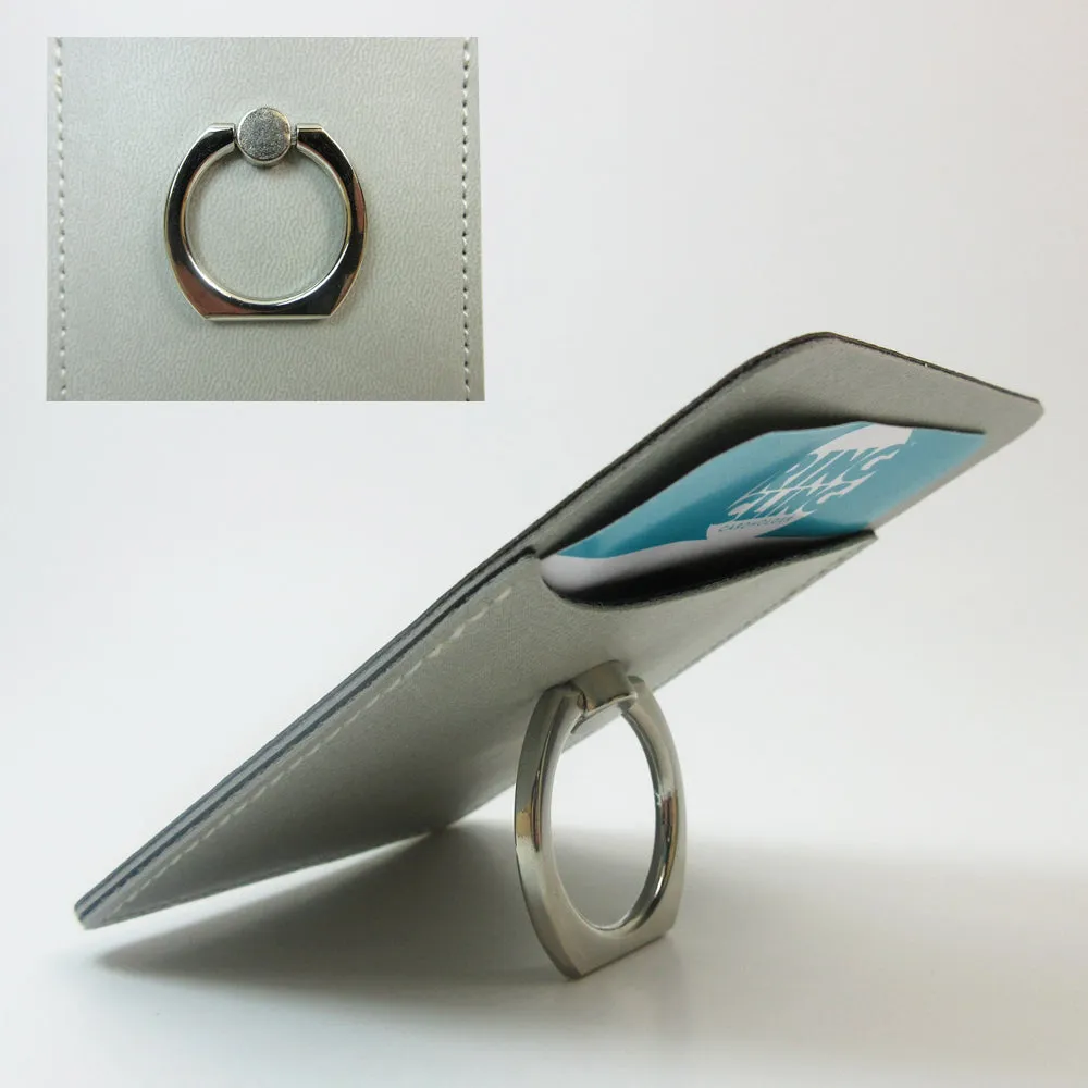 2PCS Universal Credit Card ID Holder Slim Adhesive Wallet Finger Ring Grip Stand