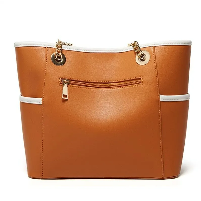 3 in 1 Ladies Simple All Match Handbag Soft Leather Messenger Bag Black
