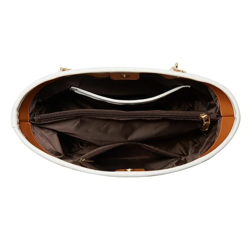 3 in 1 Ladies Simple All Match Handbag Soft Leather Messenger Bag Black