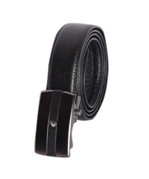 Black Automatic Buckle Leather Belt
