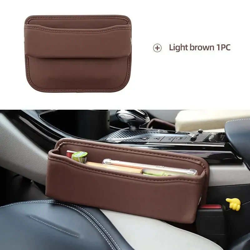 Car Seat Gap Organizer Pu Leather Console Side Pocket Storage Box