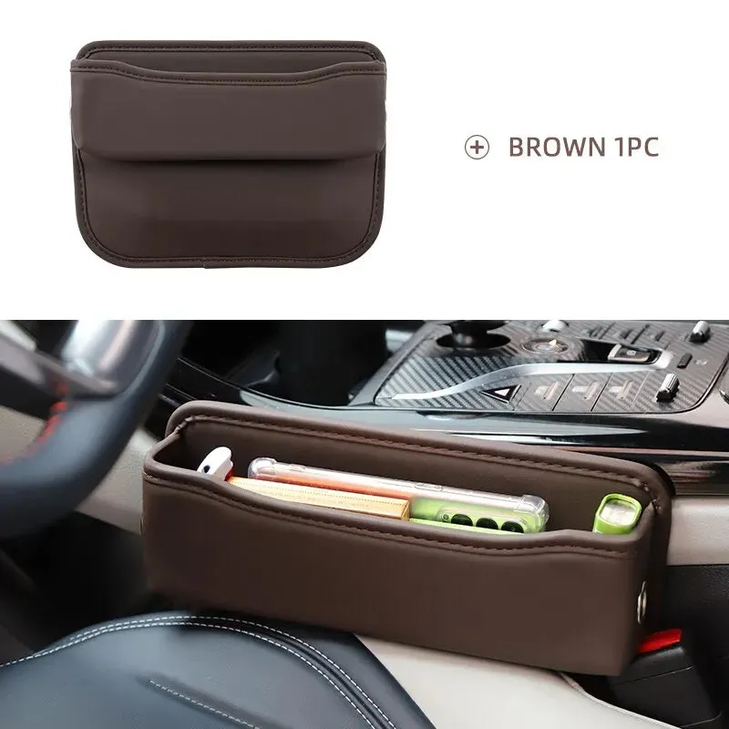 Car Seat Gap Organizer Pu Leather Console Side Pocket Storage Box