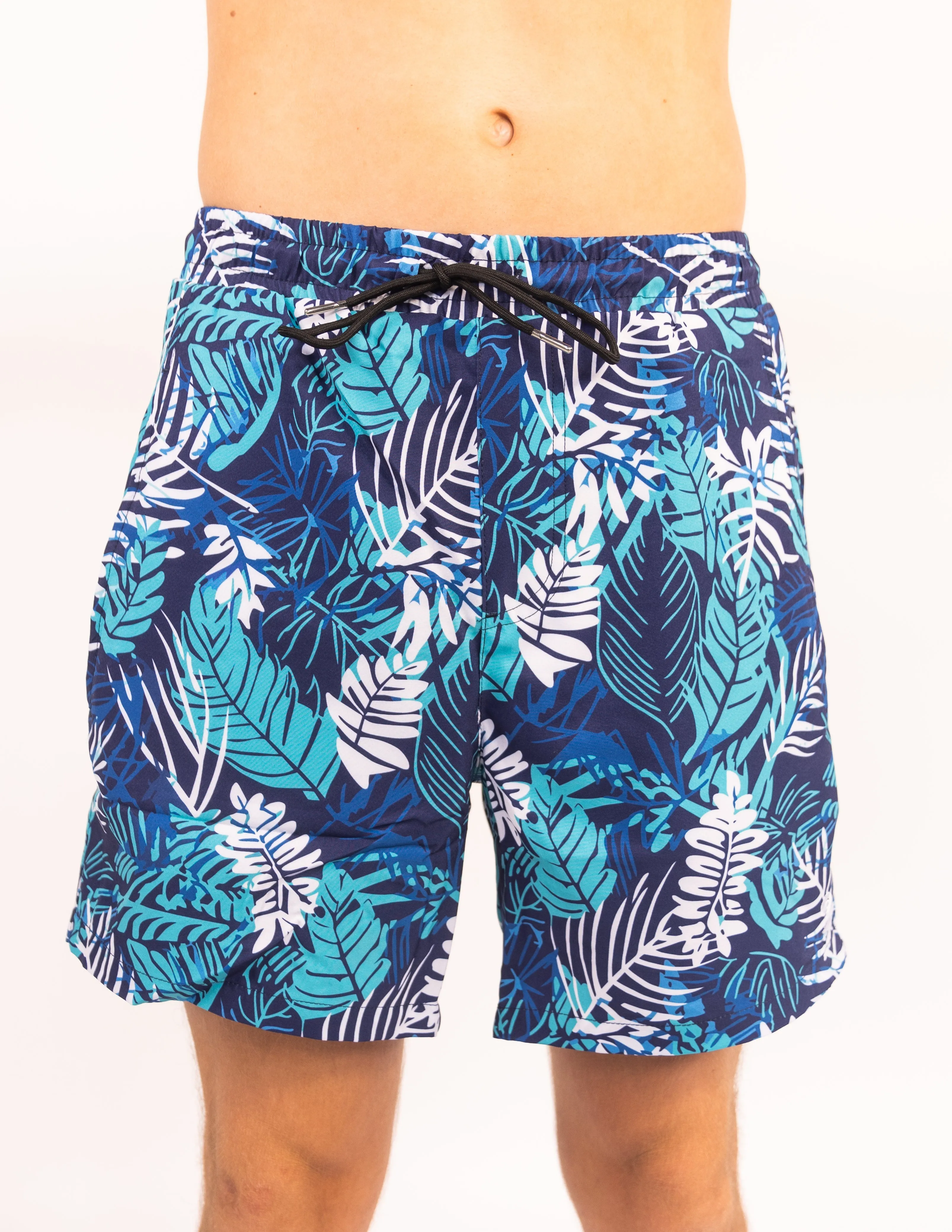 Caribbean Palms - Waterproof Pocket Swim Shorts - Athletic Liner