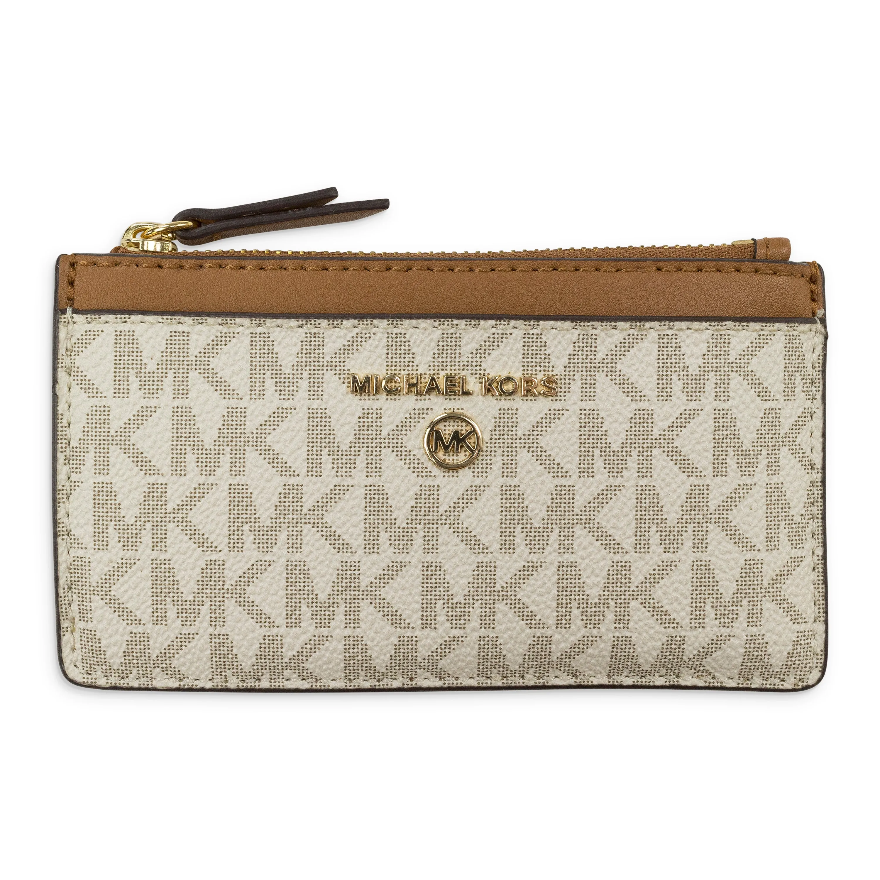 CREAM CARD CASE LEATHER CARDHOLDER