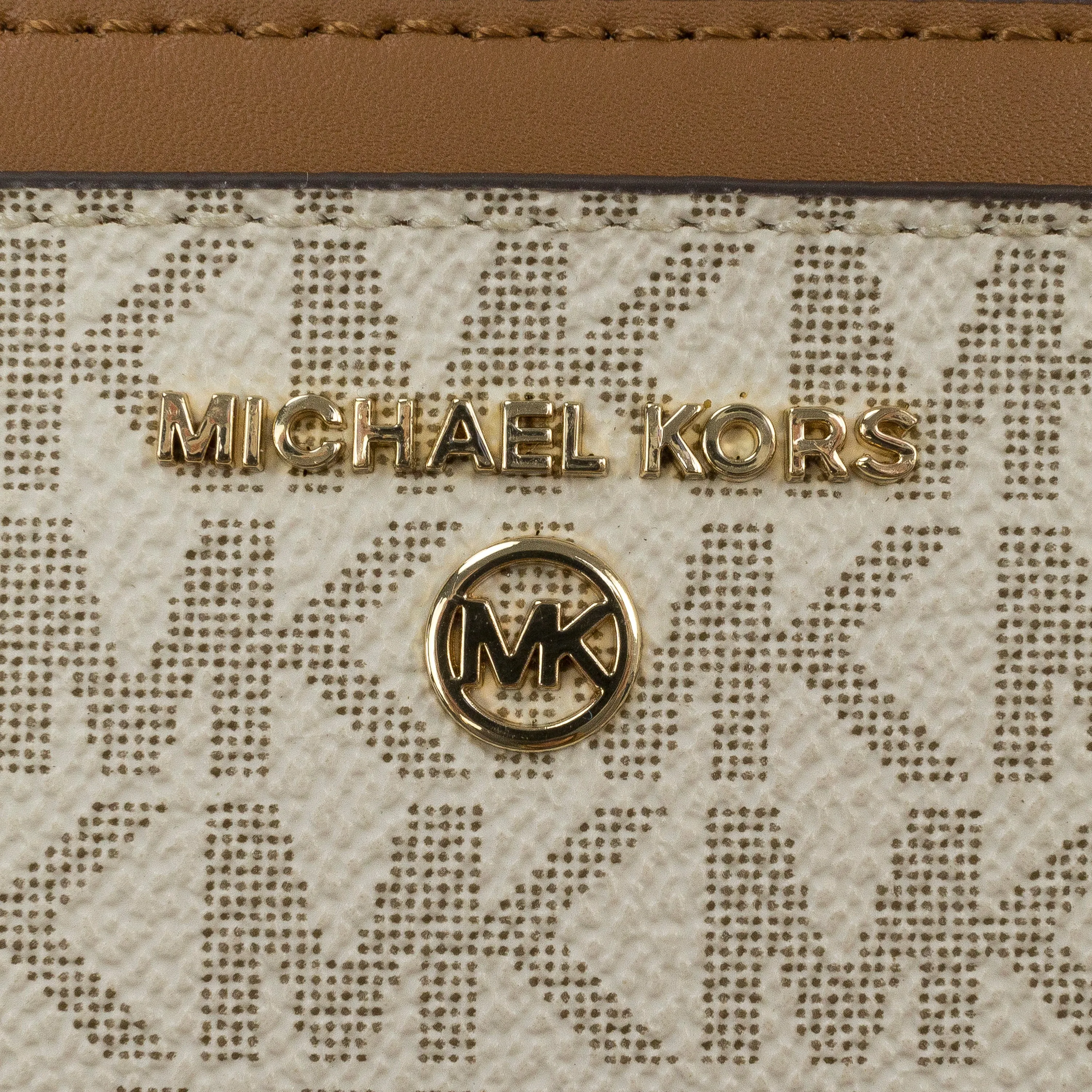 CREAM CARD CASE LEATHER CARDHOLDER