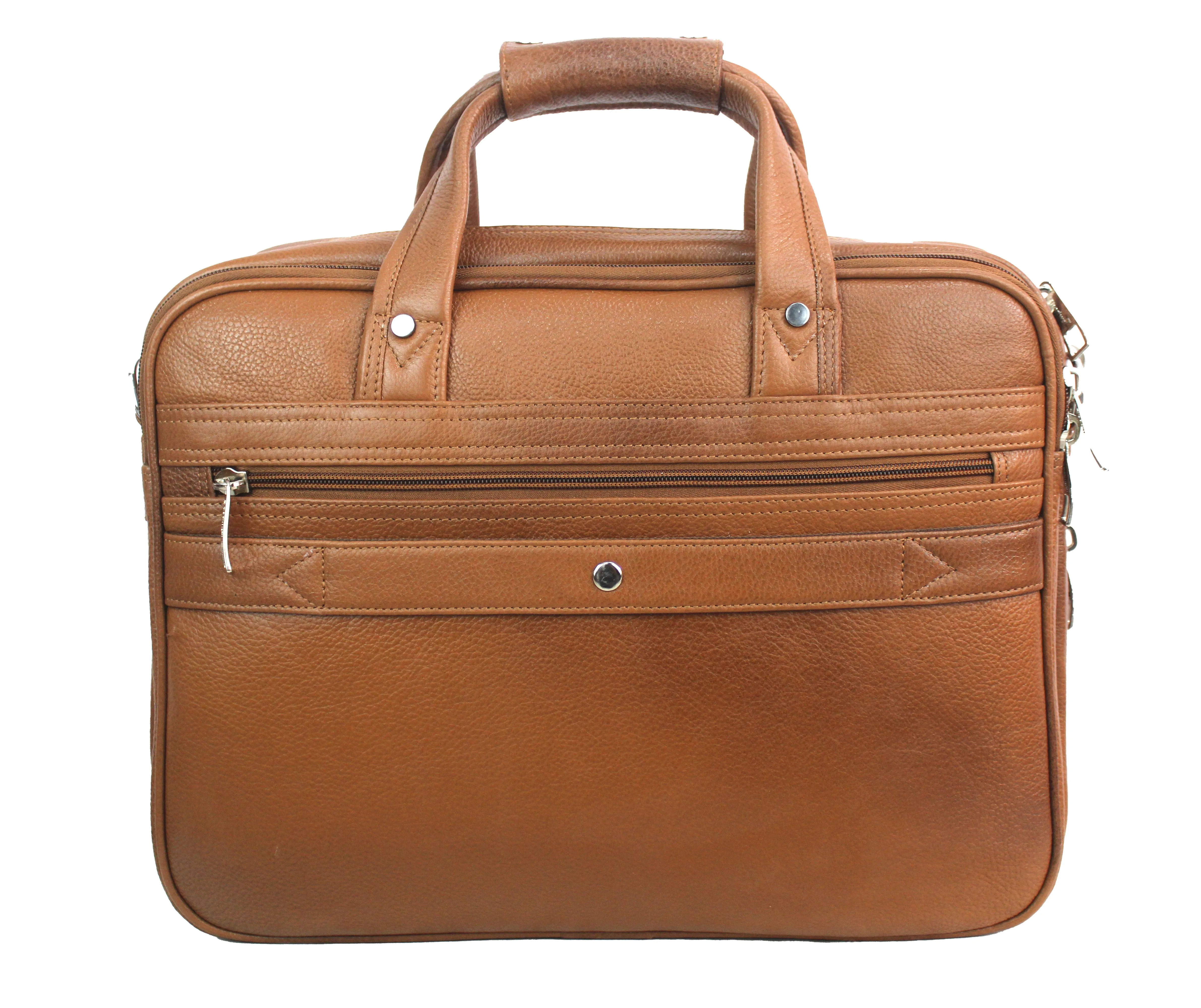 Dhariwal Genuine Leather Laptop Bag File Messenger Bag with Strap upto 15 Inch | Laptop Bag for Men