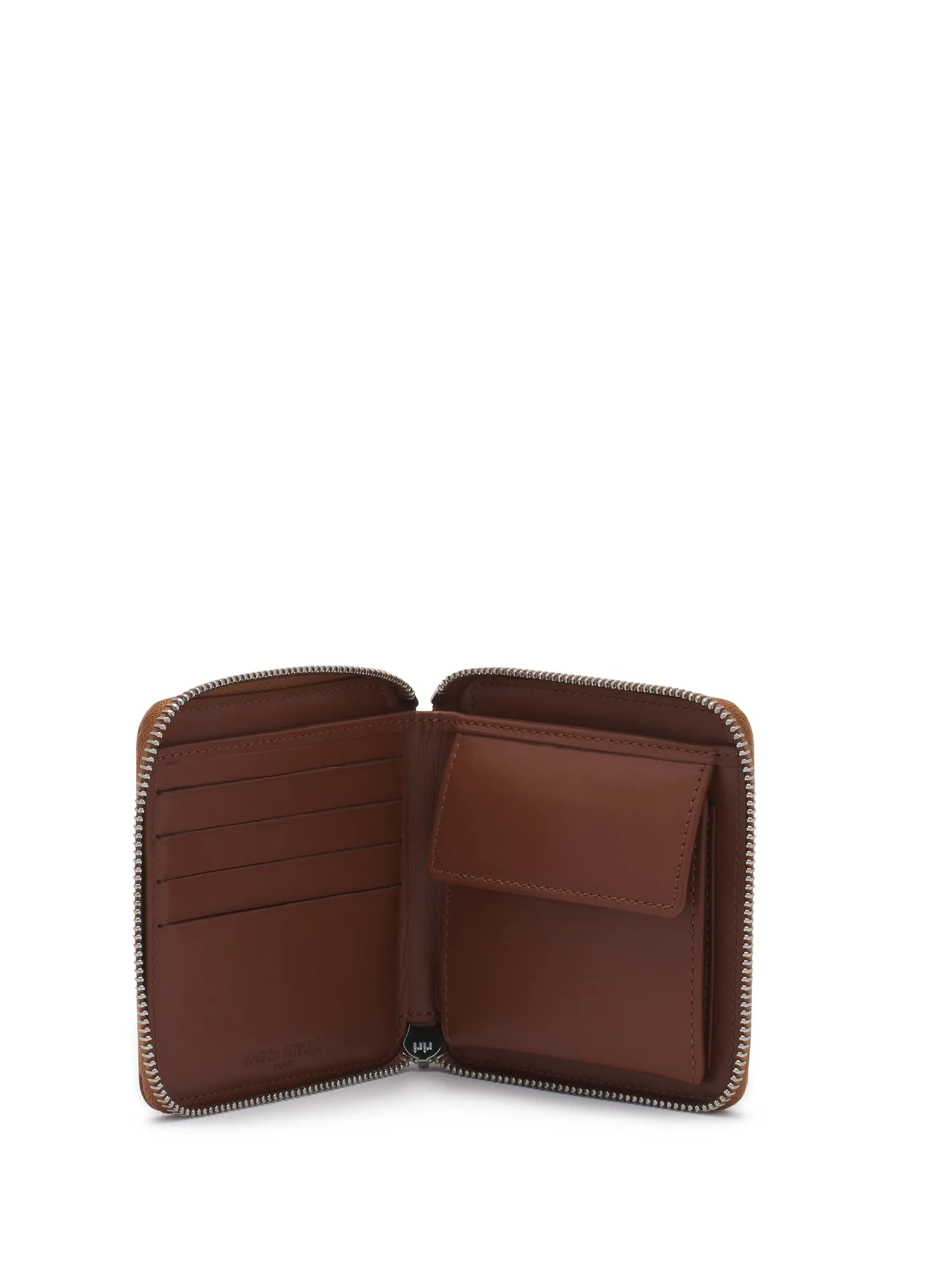 FOX HEAD SQUARE ZIPPED WALLET_DARK BROWNP298