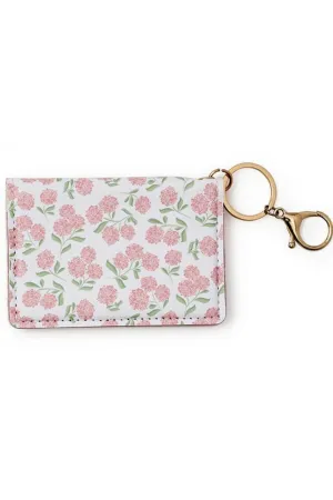 Hydrangea Print ID Wallet- Pink Hydrangeas