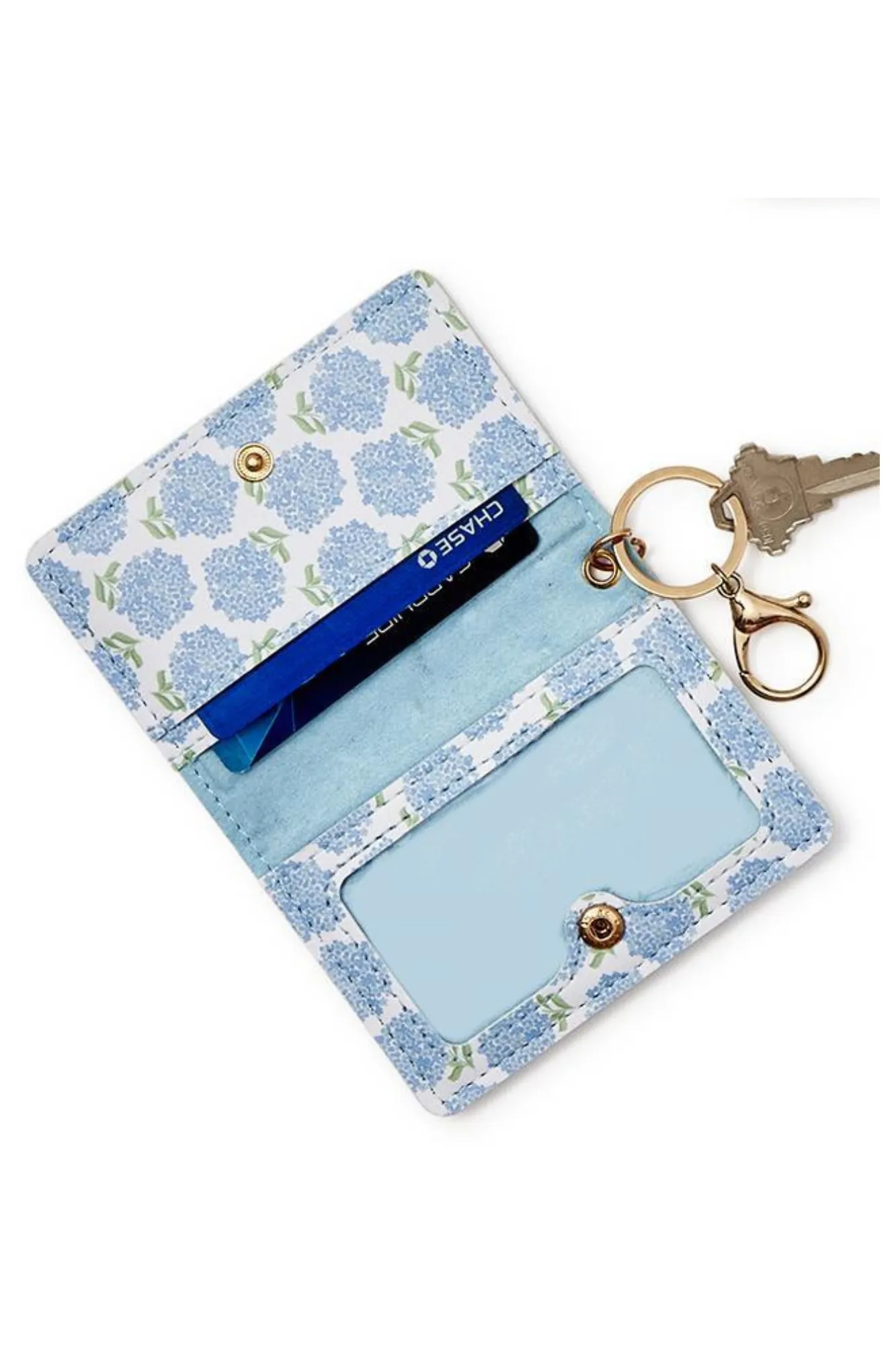 Hydrangea Print ID Wallet- Pink Hydrangeas