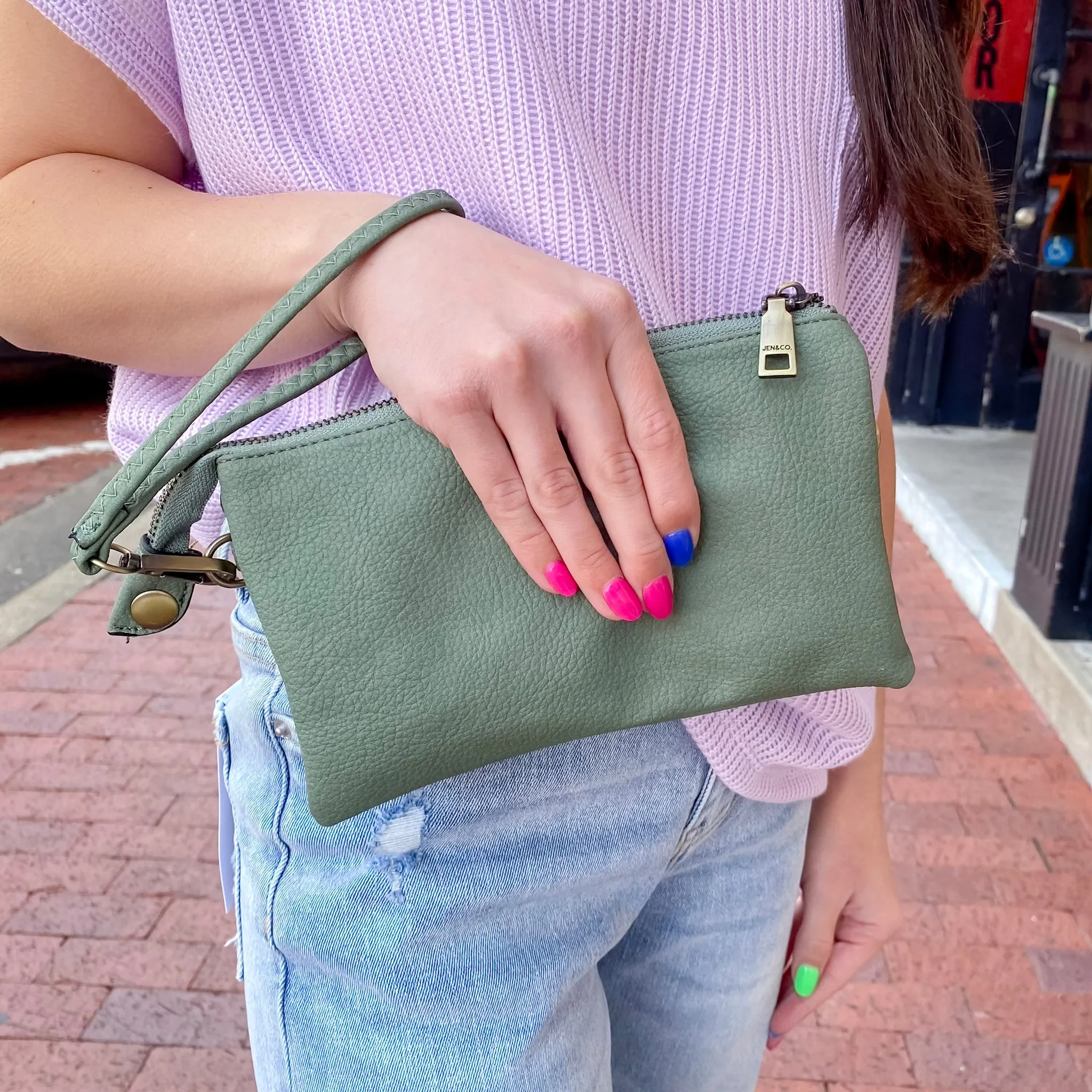 Jen & Co Riley Crossbody Handbag - Army Green