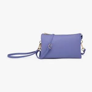 Jen & Co Riley Monogram 3 Compartment Crossbody Or Wristlet In Dark Lavender