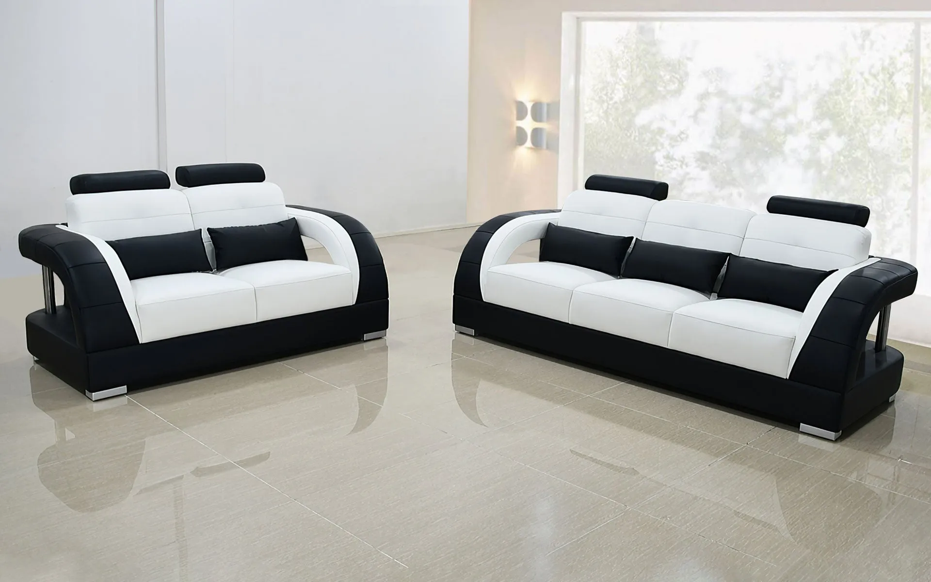 Lacus Modern Leather Sofa Set