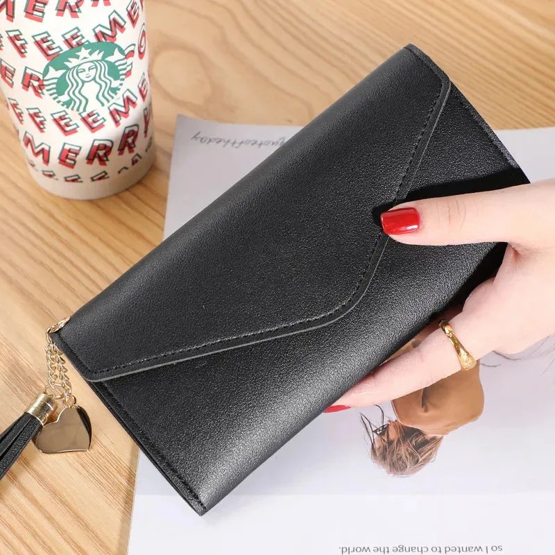 Lady Clutch Leather Plaid Wallets