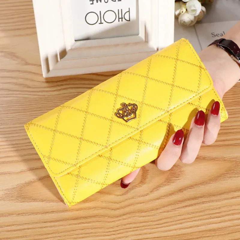 Lady Clutch Leather Plaid Wallets
