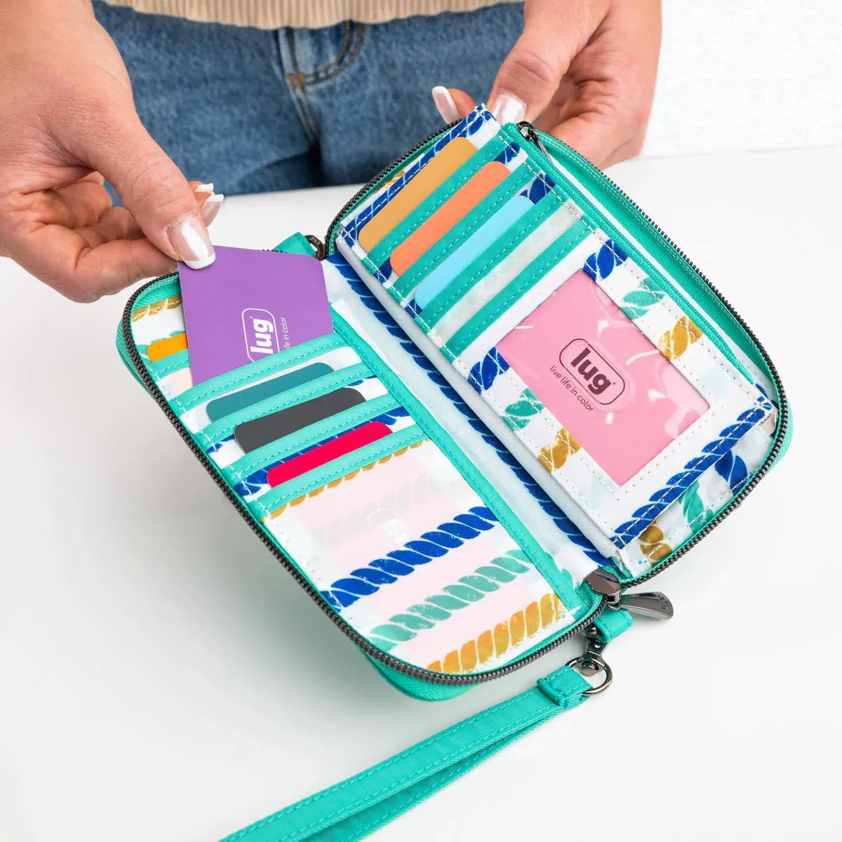 LUG Whirly RFID Wristlet Wallet in Magenta