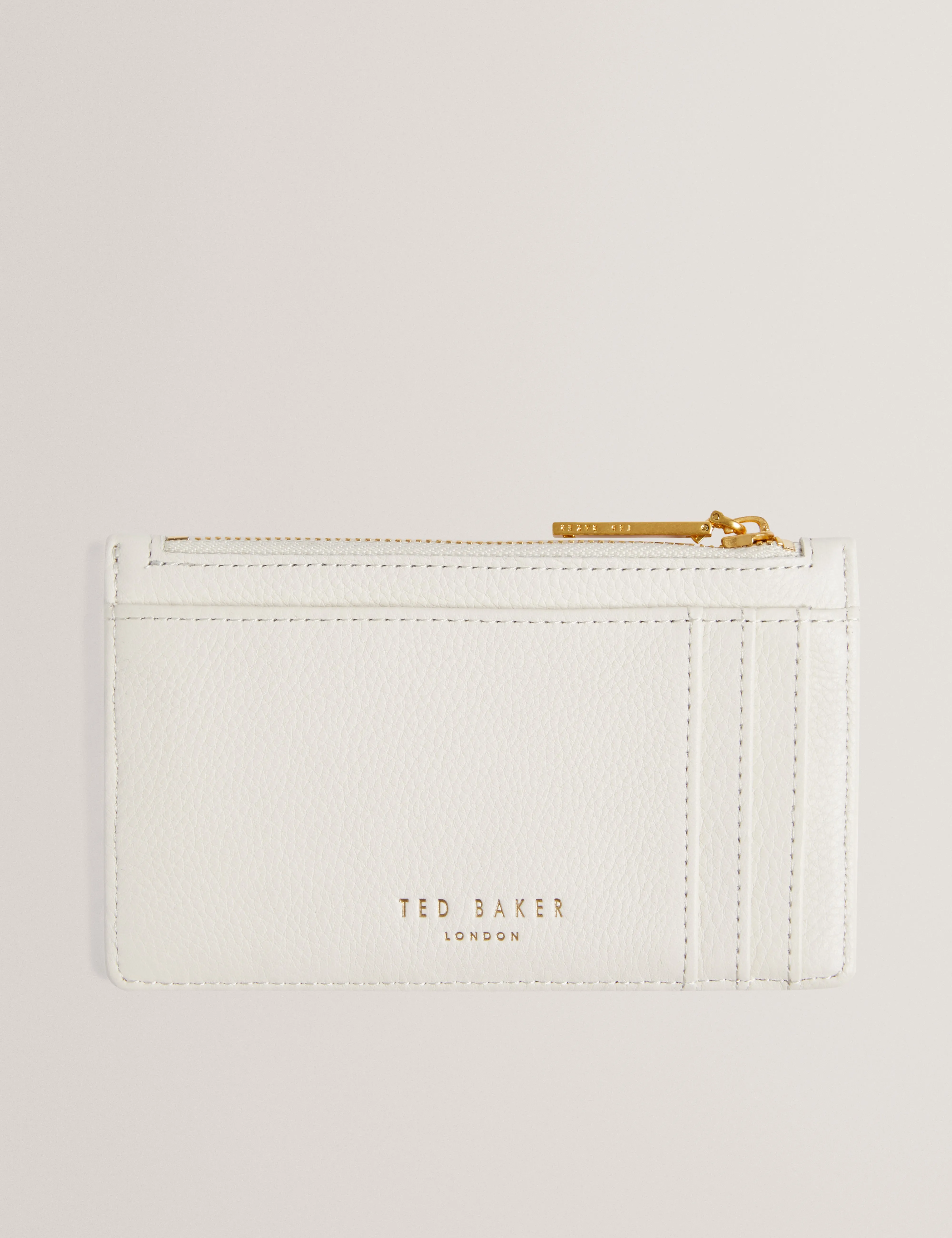 Marleah Tb Script Zip Card Holder Ecru