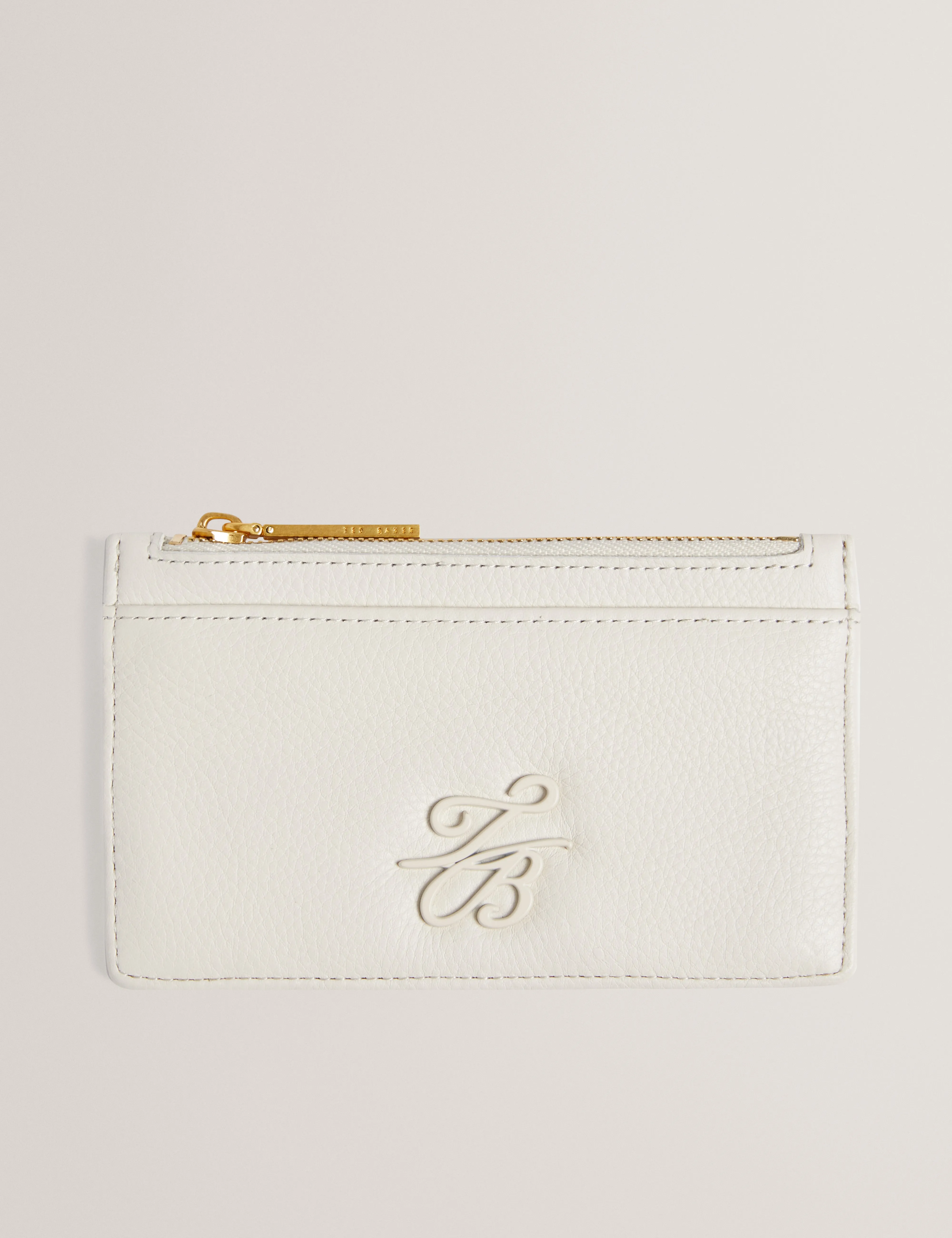 Marleah Tb Script Zip Card Holder Ecru
