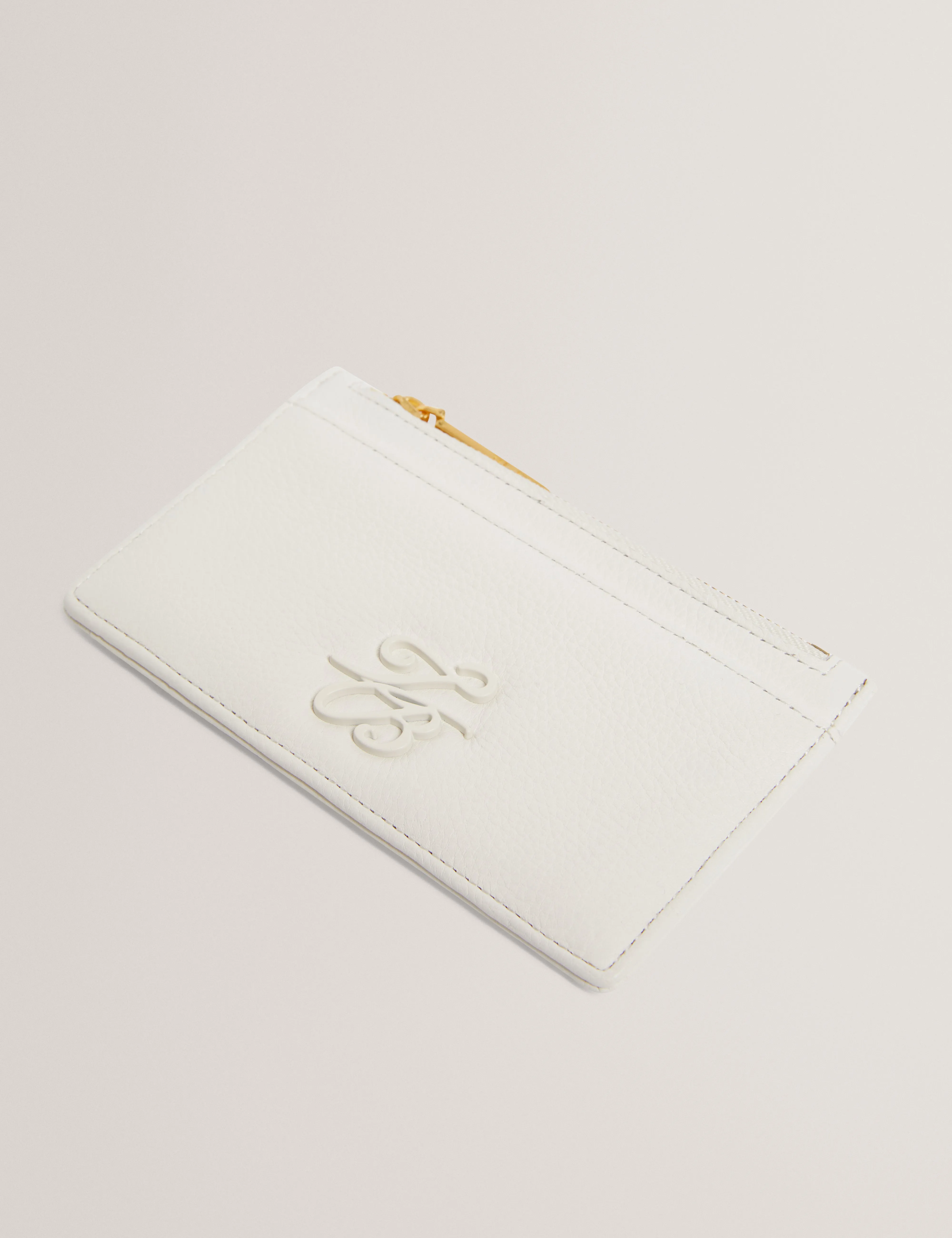 Marleah Tb Script Zip Card Holder Ecru