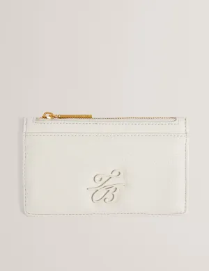 Marleah Tb Script Zip Card Holder Ecru