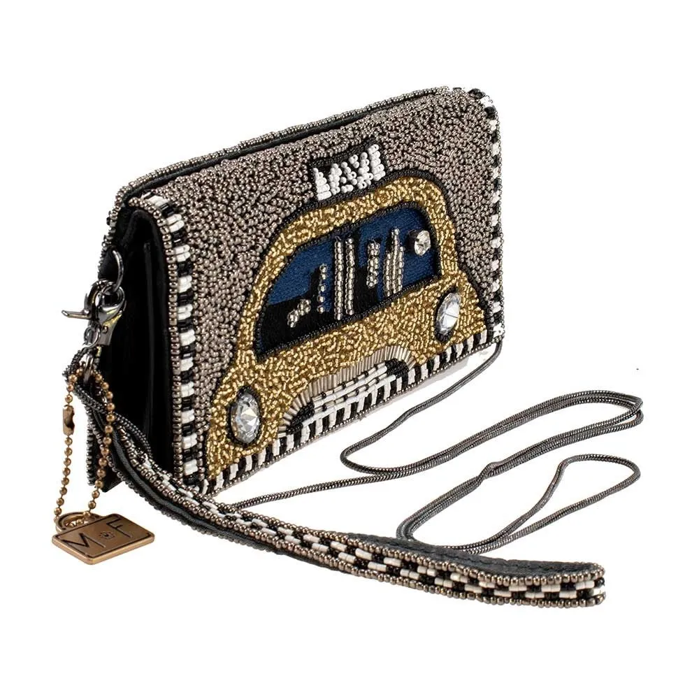 Mary Frances New York Nights Beaded Taxi Cab Cross Body Wallet