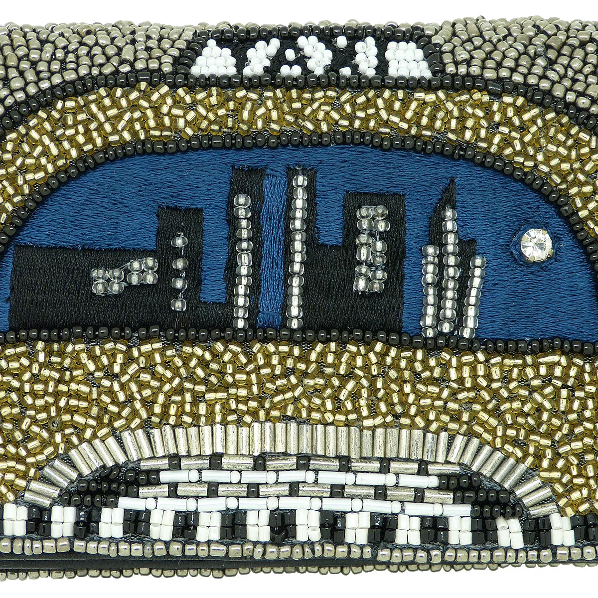 Mary Frances New York Nights Beaded Taxi Cab Cross Body Wallet