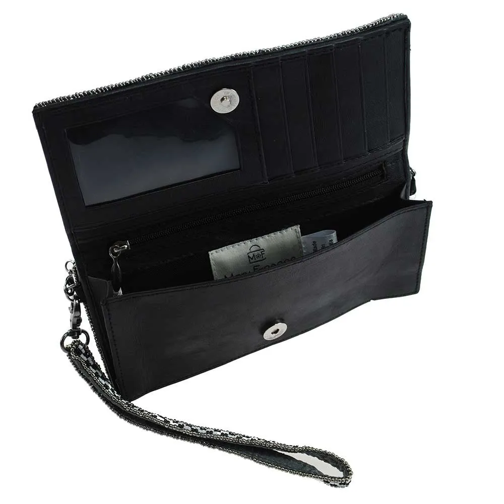 Mary Frances New York Nights Beaded Taxi Cab Cross Body Wallet