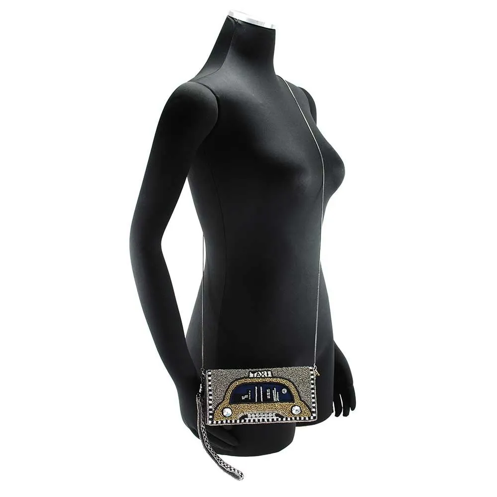 Mary Frances New York Nights Beaded Taxi Cab Cross Body Wallet