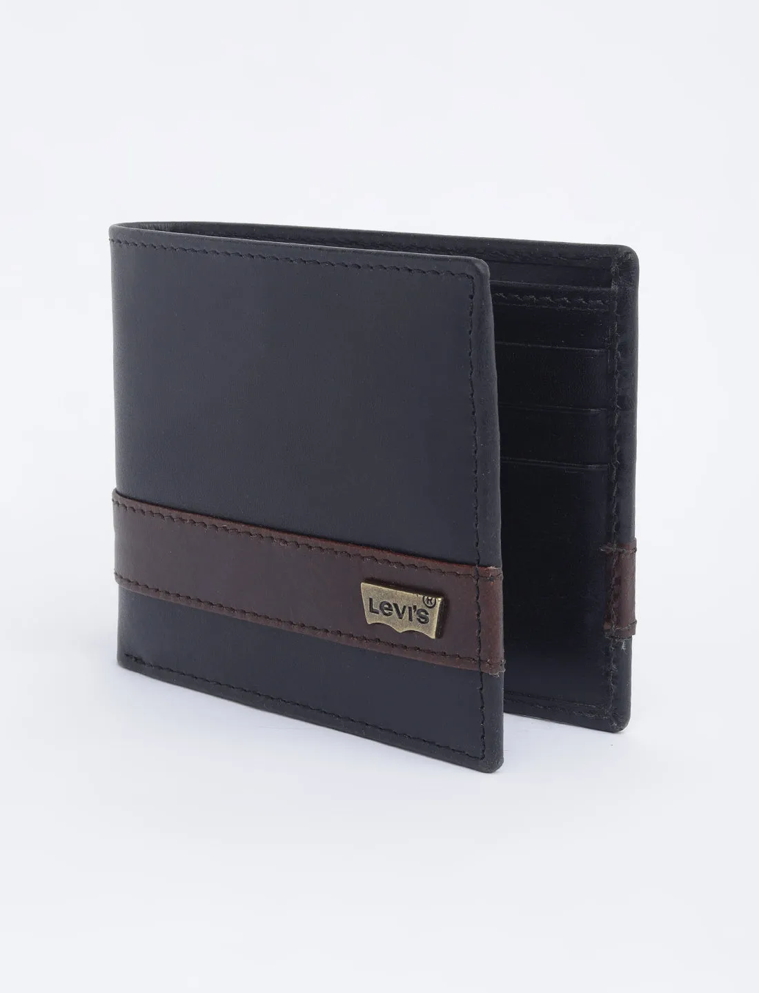 Men's Black Colorblock Bi-Fold Wallet