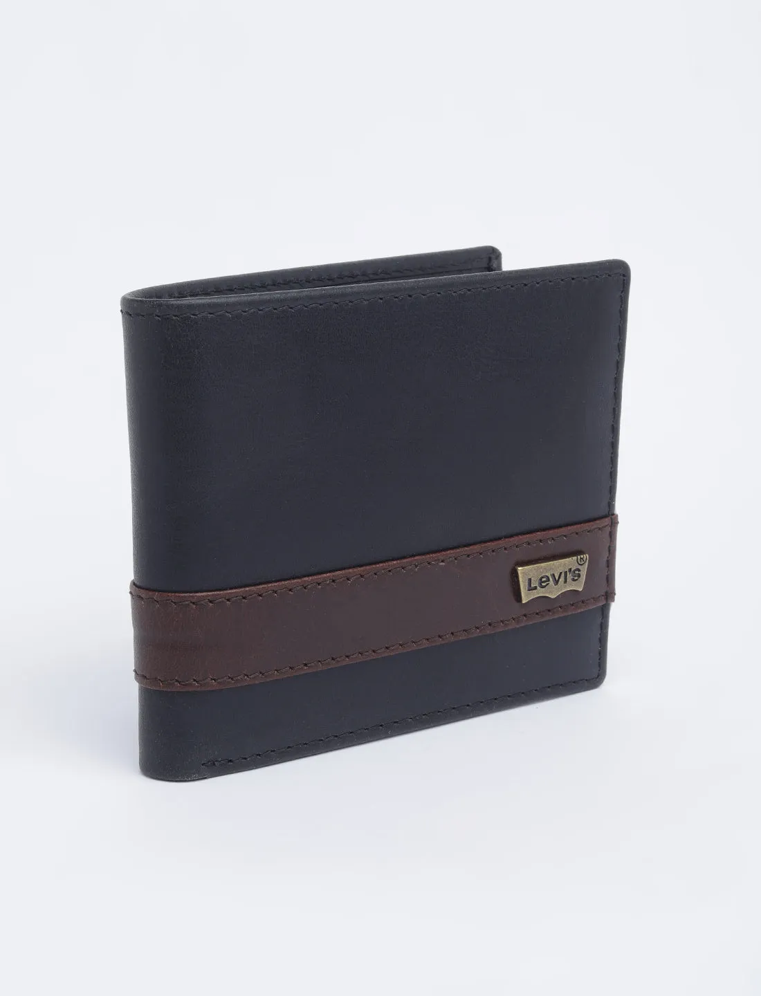 Men's Black Colorblock Bi-Fold Wallet