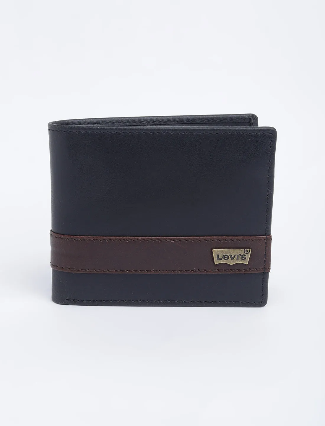 Men's Black Colorblock Bi-Fold Wallet