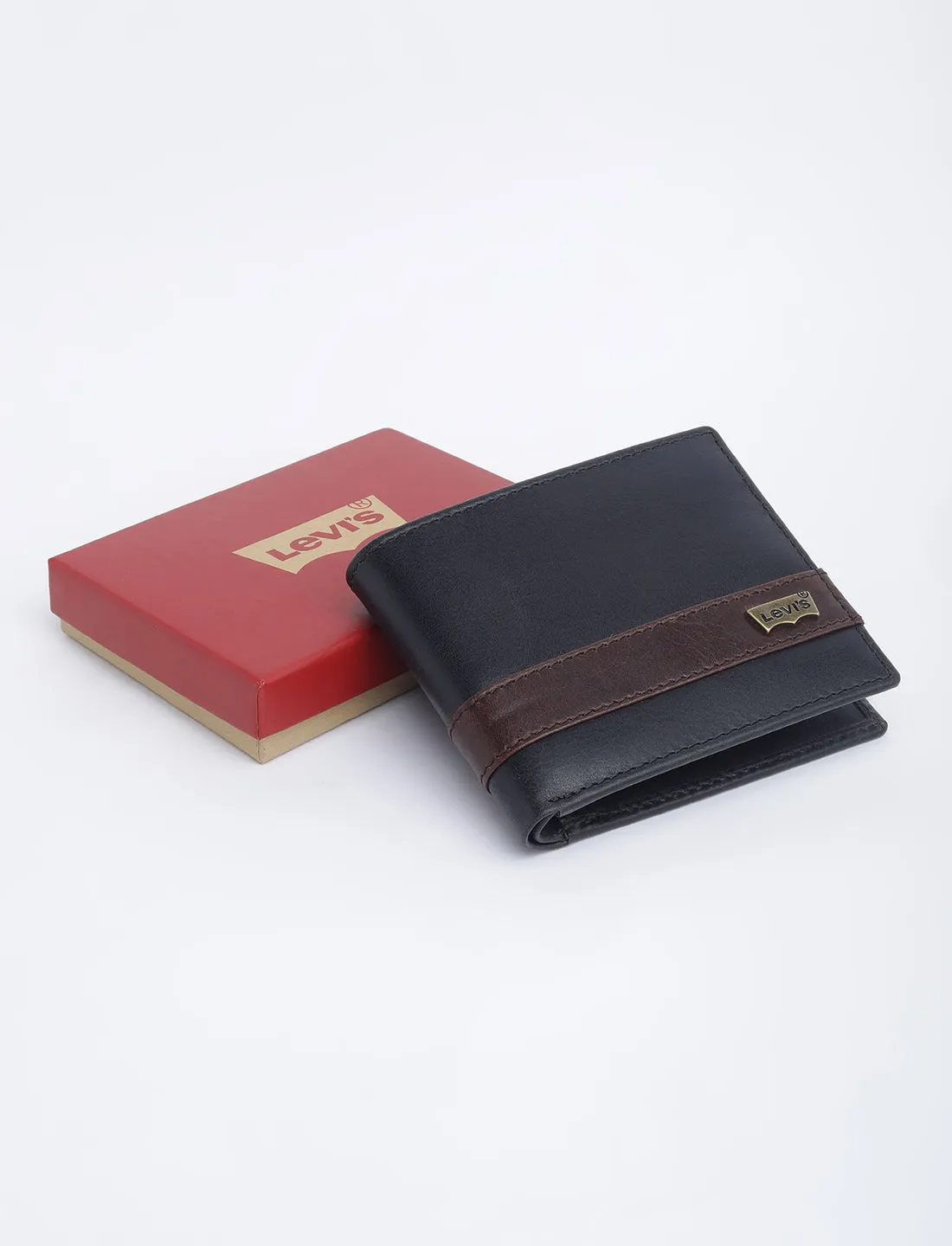 Men's Black Colorblock Bi-Fold Wallet
