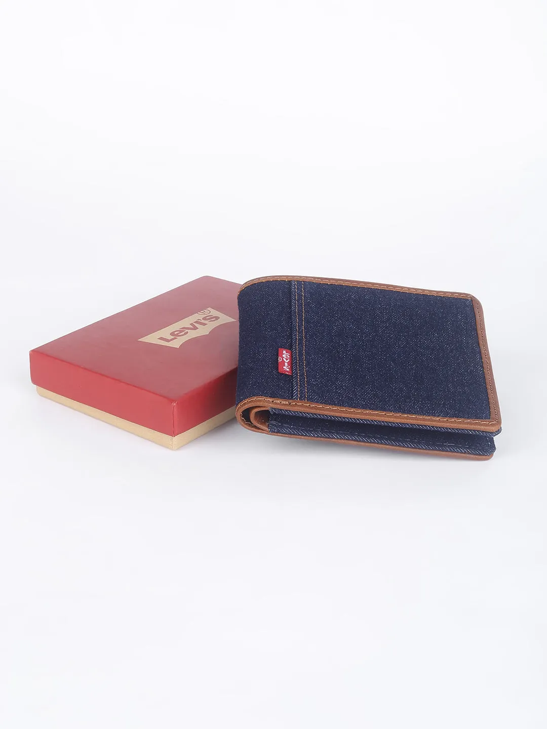 Men's Blue Solid Bi-fold Wallet