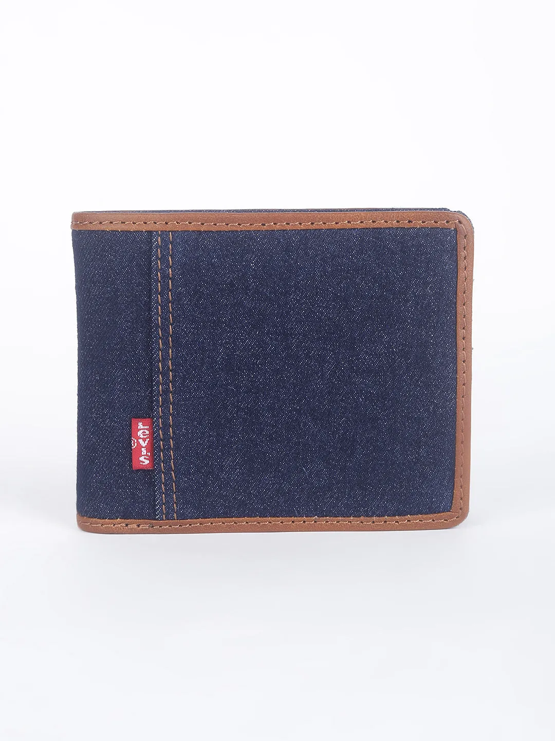 Men's Blue Solid Bi-fold Wallet