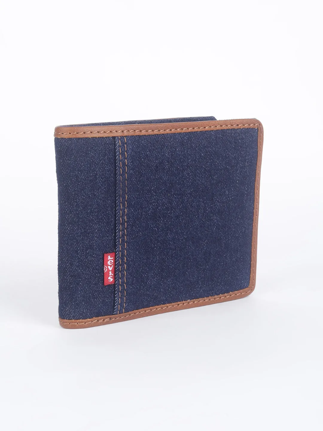 Men's Blue Solid Bi-fold Wallet