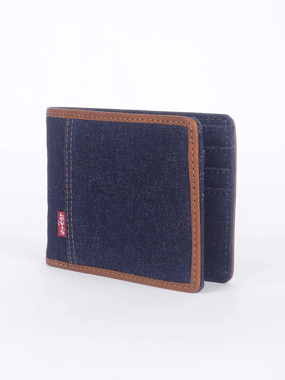 Men's Blue Solid Bi-fold Wallet