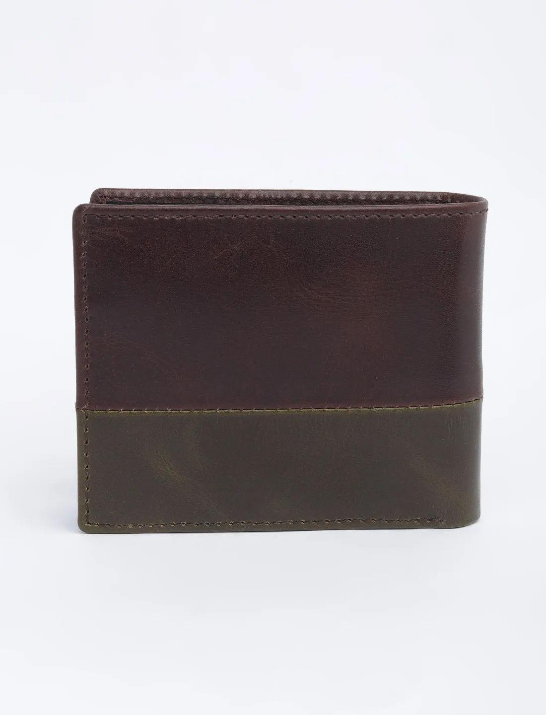 Men's Brown Colorblock Bi-Fold Wallet
