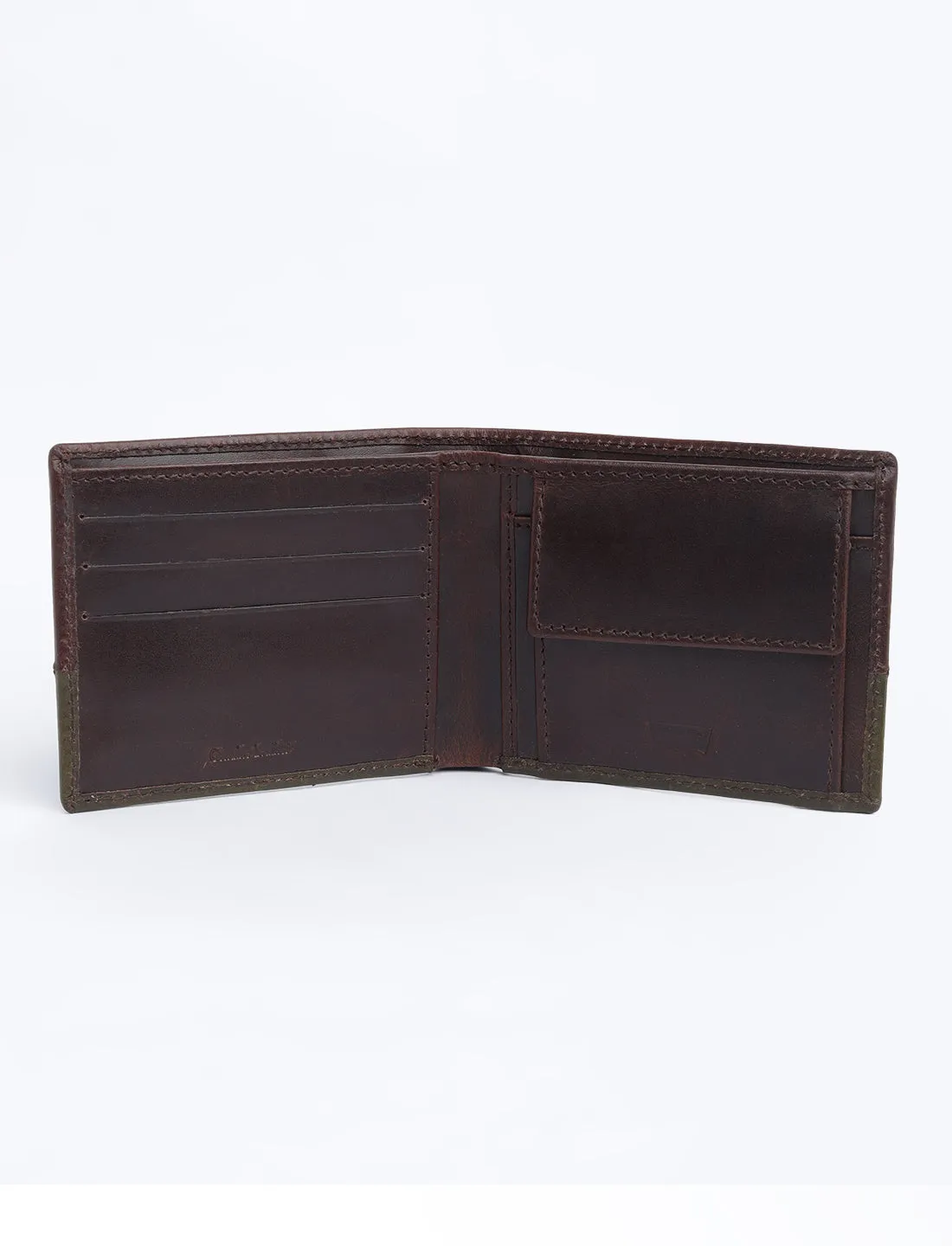 Men's Brown Colorblock Bi-Fold Wallet