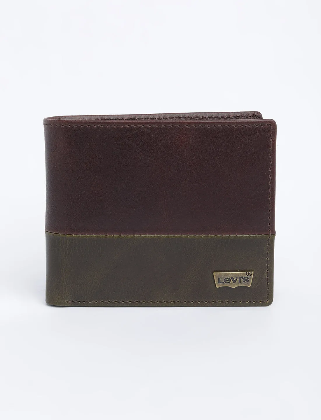 Men's Brown Colorblock Bi-Fold Wallet