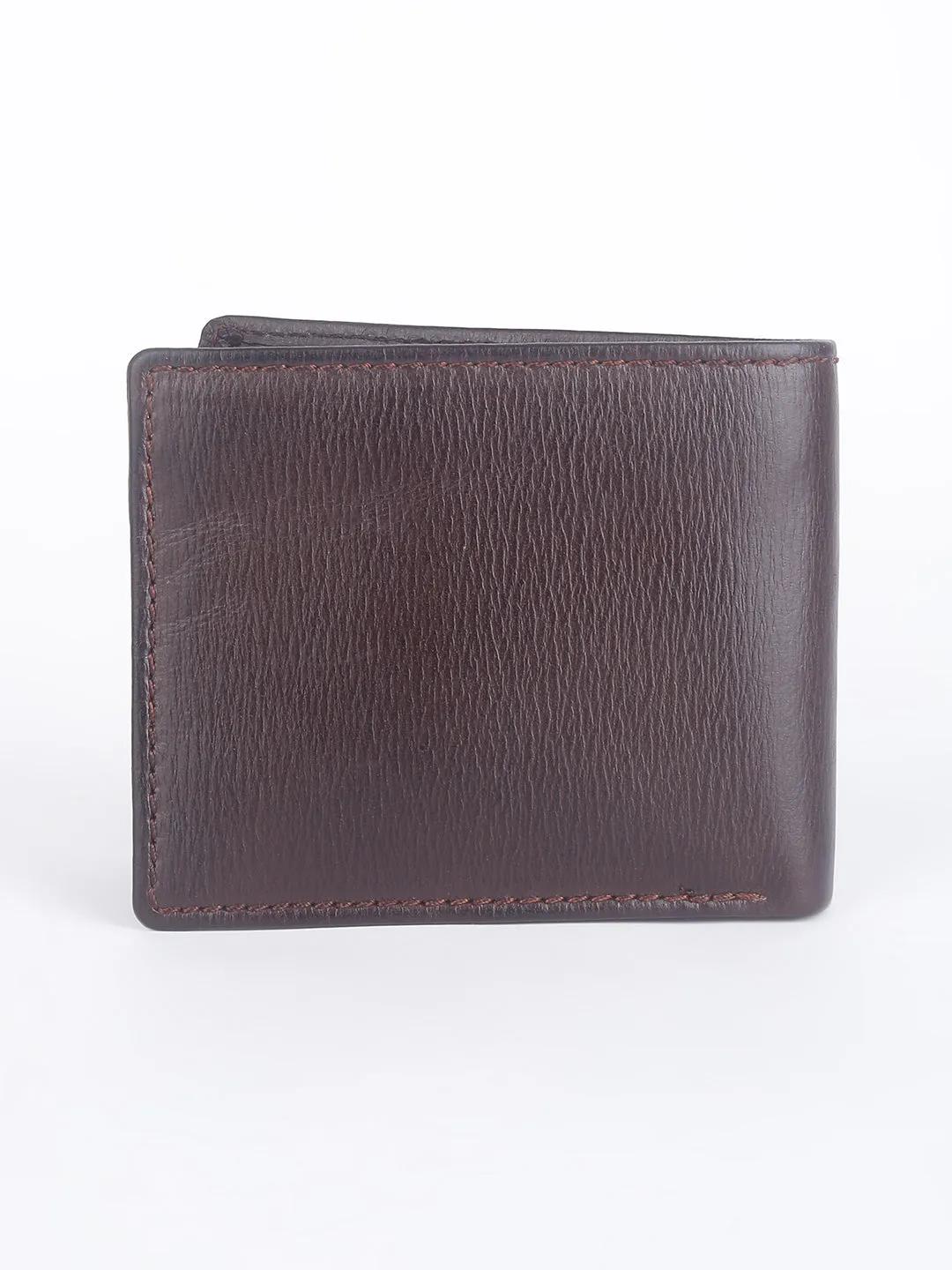 Men's Brown Solid Bi-Fold Wallet