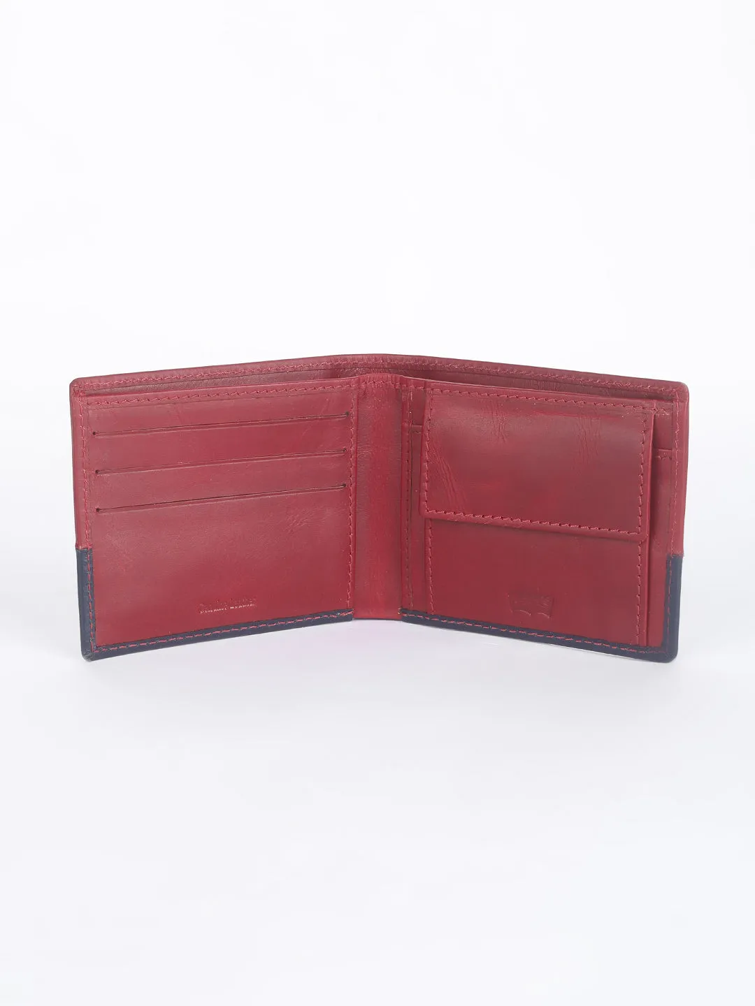 Men's Red Colorblock Bi-Fold Wallet