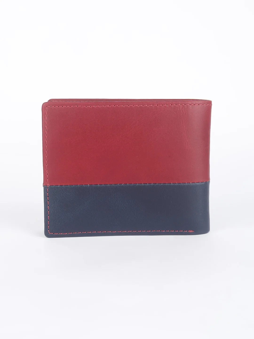 Men's Red Colorblock Bi-Fold Wallet