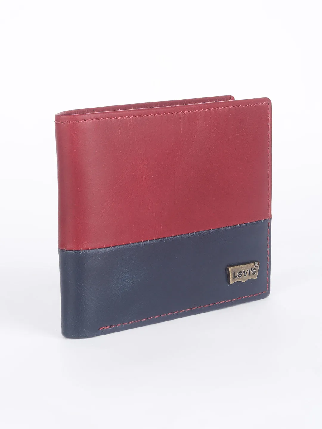 Men's Red Colorblock Bi-Fold Wallet